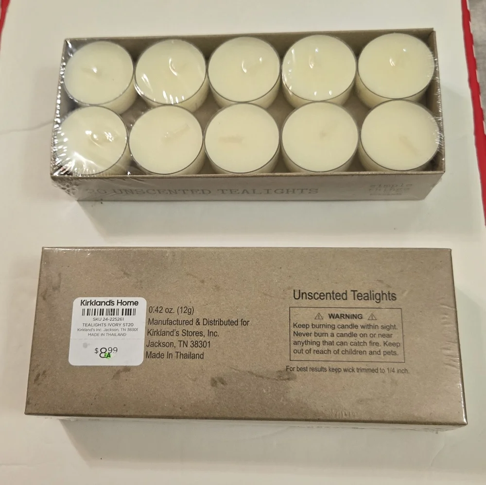 Kirklands Home Unscented Tea Light Candles 2 Boxes Of 20 - Picture 4 of 6